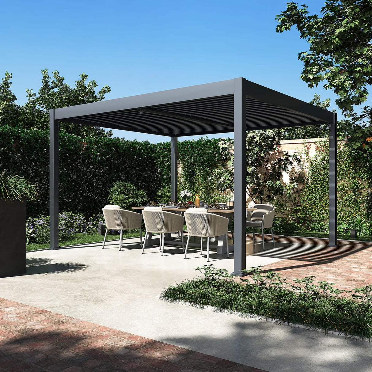 bellavista Pergola Pavillon „Oasis“, 360 x 400 cm, anthrazit