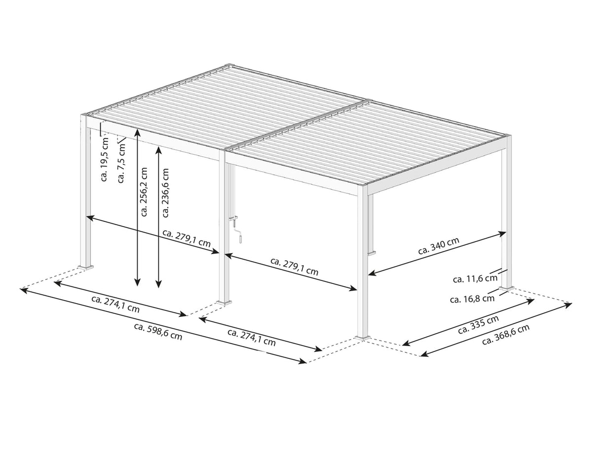 bellavista Pergola Pavillon „Oasis“, 360 x 600 cm, anthrazit