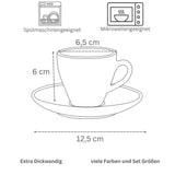 Terra Home 4er Espressotassen-Set, Weiß glossy