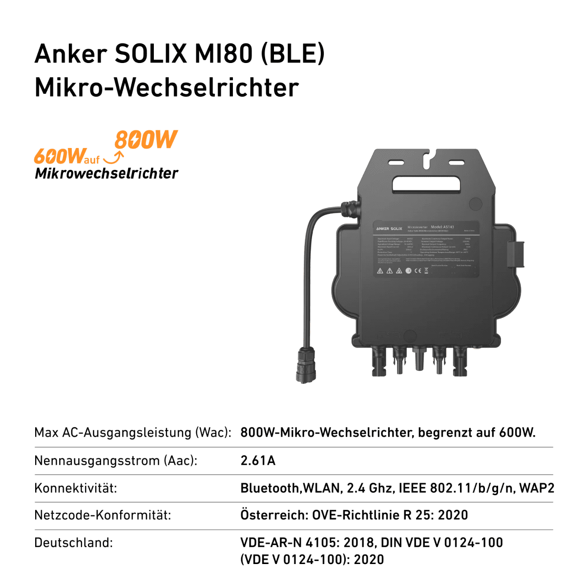 Anker SOLIX Balkonkraftwerk 2× RS50B Panel 540W, Mikro-Wechselrichter 600W/800W, Bodenhalterungen