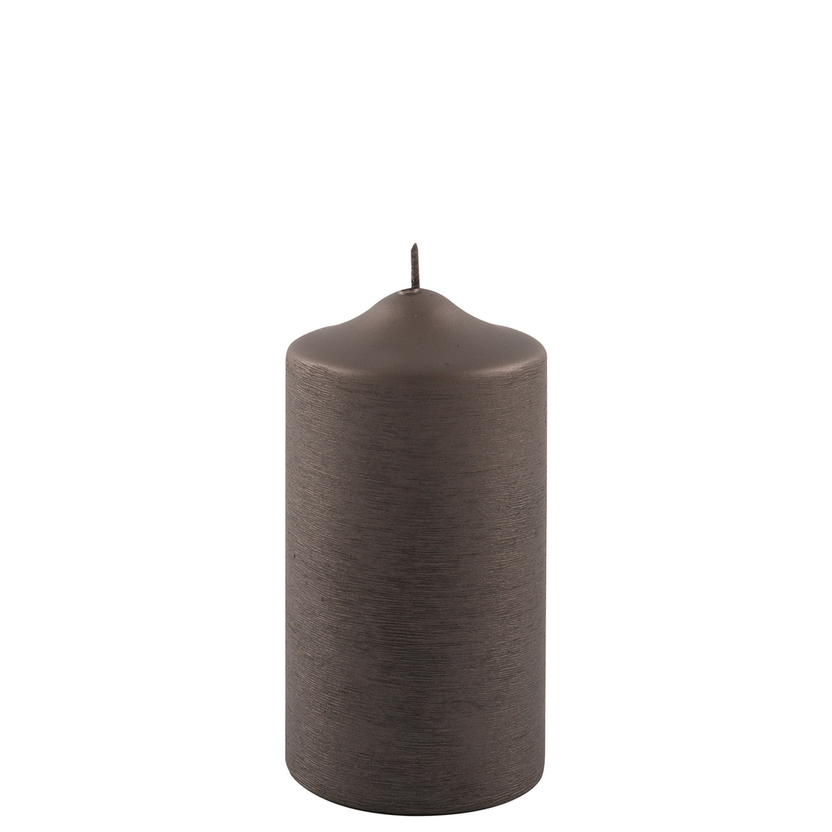 Fink metallic Stumpenkerze Candle mocca Paraffin Höhe 15 cm