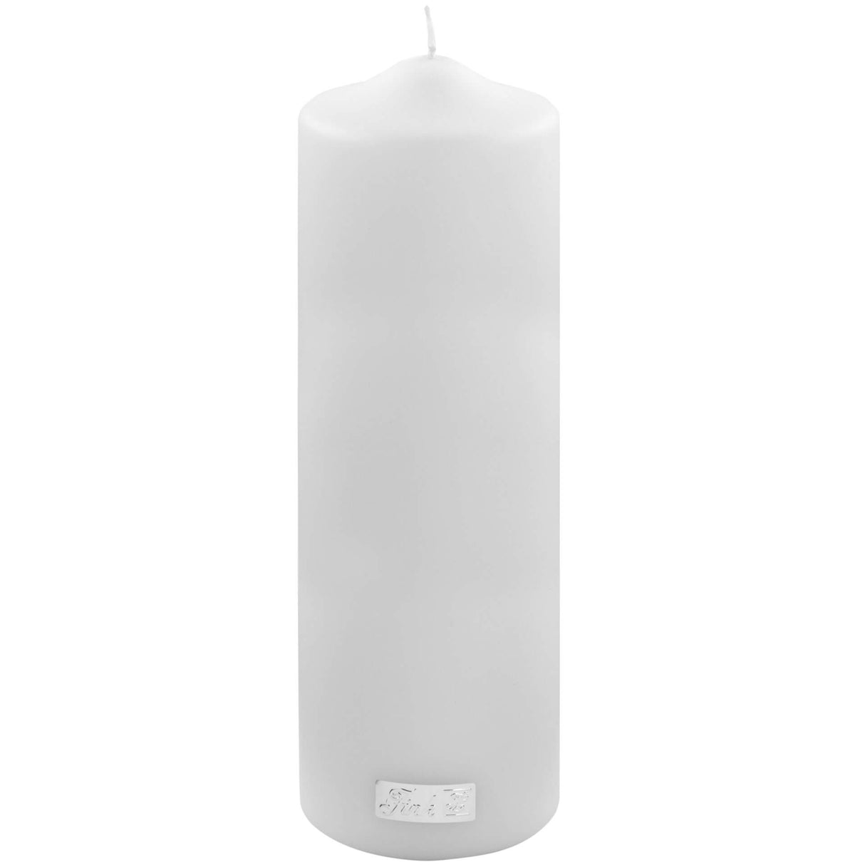 Fink metallic Stumpenkerze Candle weiß Paraffin Höhe 25 cm