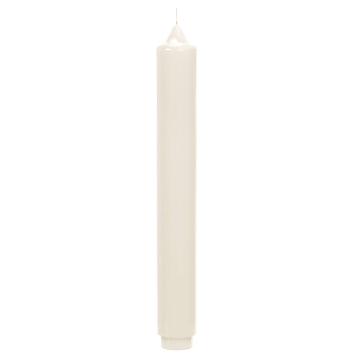 Fink gelackte Stabkerze Candle creme Paraffin Höhe 25 cm