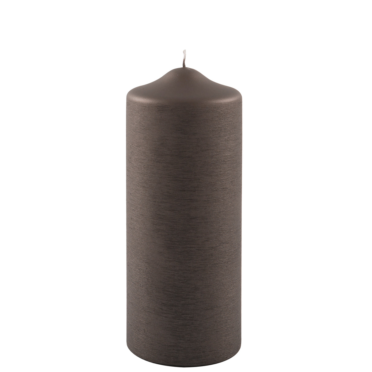 Fink metallic Stumpenkerze Candle mocca Paraffin Höhe 20 cm