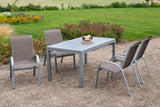 Merxx Gartenmöbelset Amalfi 5tlg. Aluminium, Textil silber, taupe