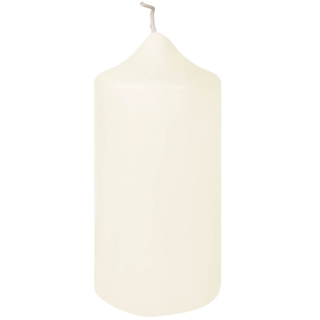 Fink getauchte Stumpenkerze Candle creme Paraffin Höhe 15 cm