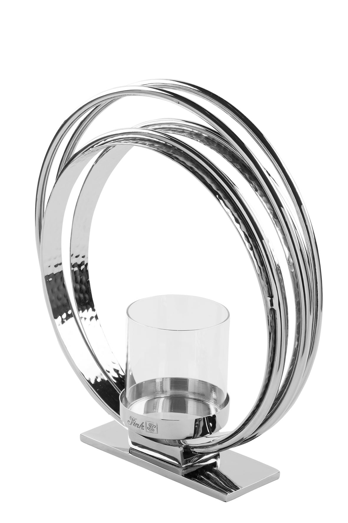 Fink Teelichthalter Colette silber Aluminium, vernickelt, Glas Höhe  cm