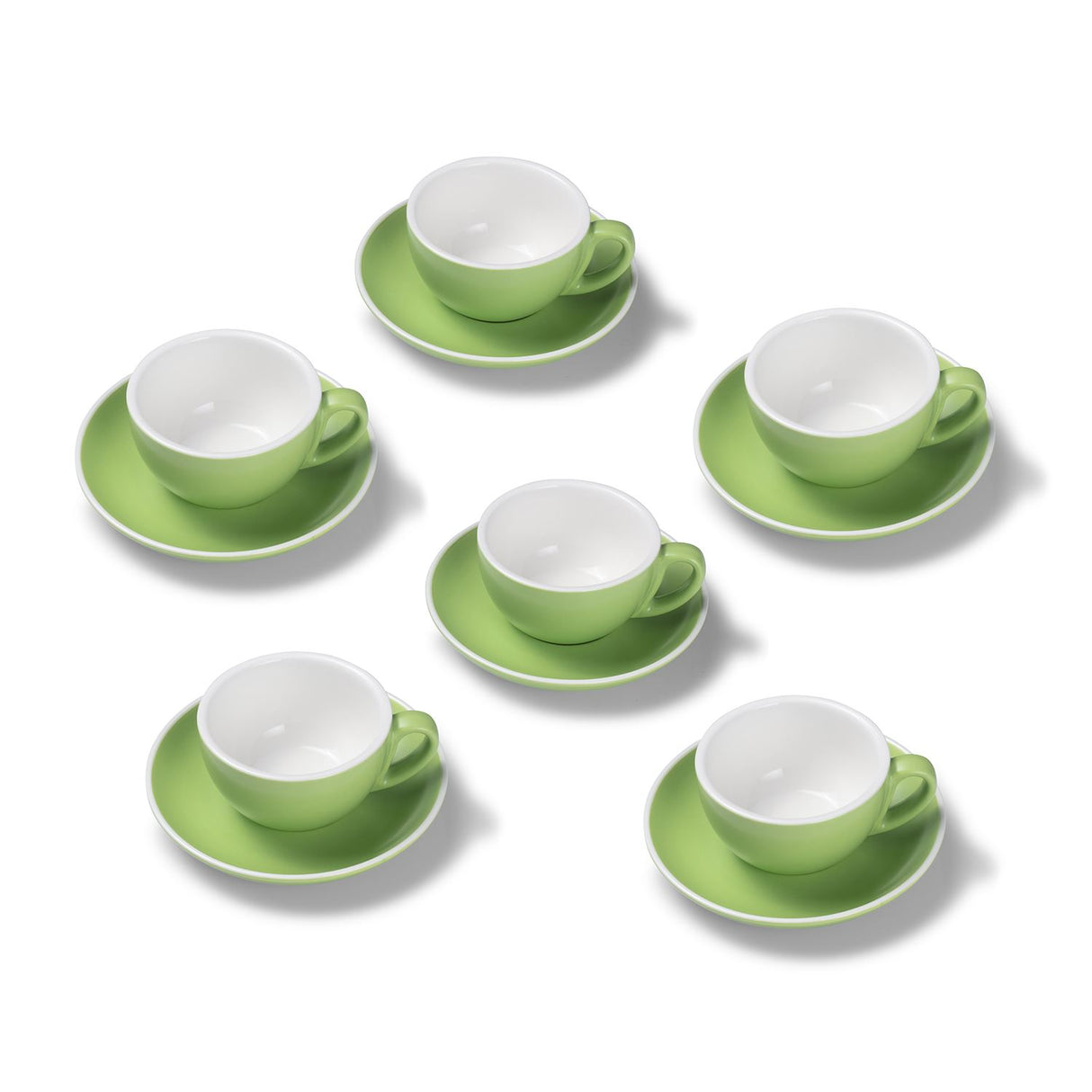 Terra Home 6er Cappuccinotassen-Set, Grün matt