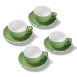 Terra Home 4er Milchkaffeetassen-Set, Grün glossy