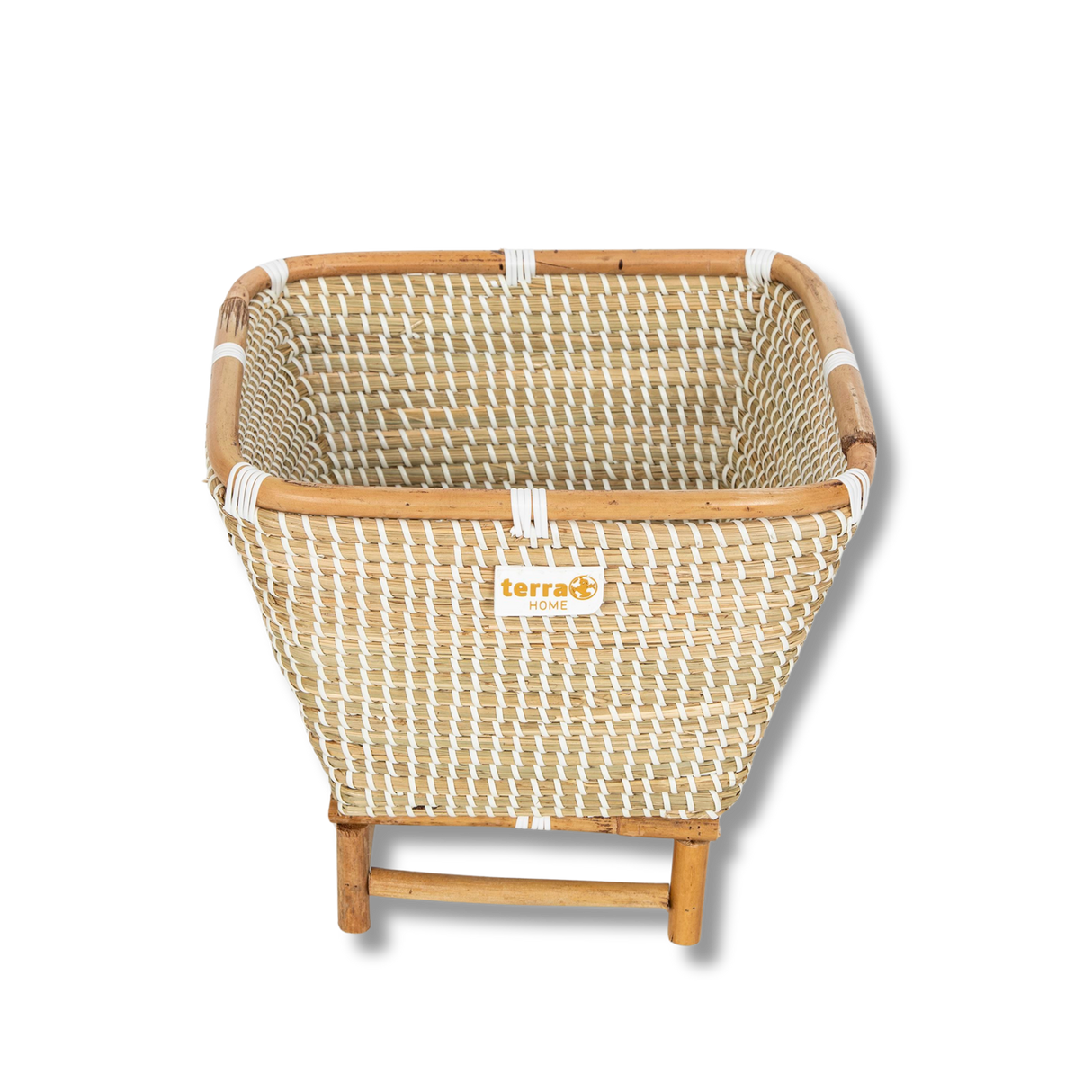 Terra Home Pflanzenübertopf Seegras Rattan B31xT31xH28,5 cm weiß