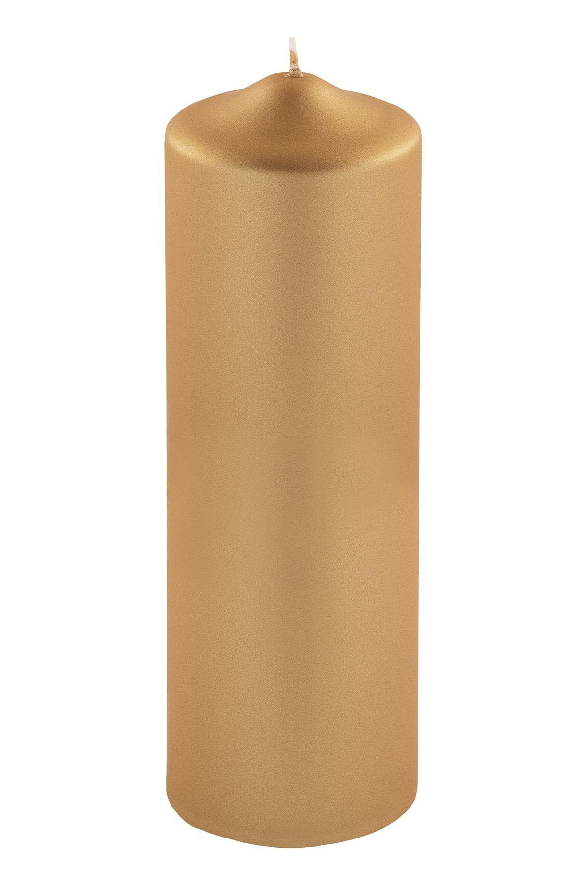 Fink metallic Stumpenkerze Candle gold Paraffin Höhe 25 cm