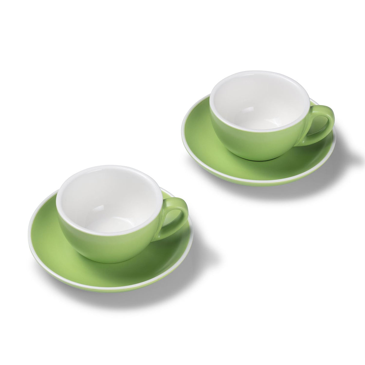 Terra Home 2er Cappuccinotassen-Set, Grün matt