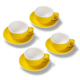 Terra Home 4er Milchkaffeetassen-Set, Gelb glossy