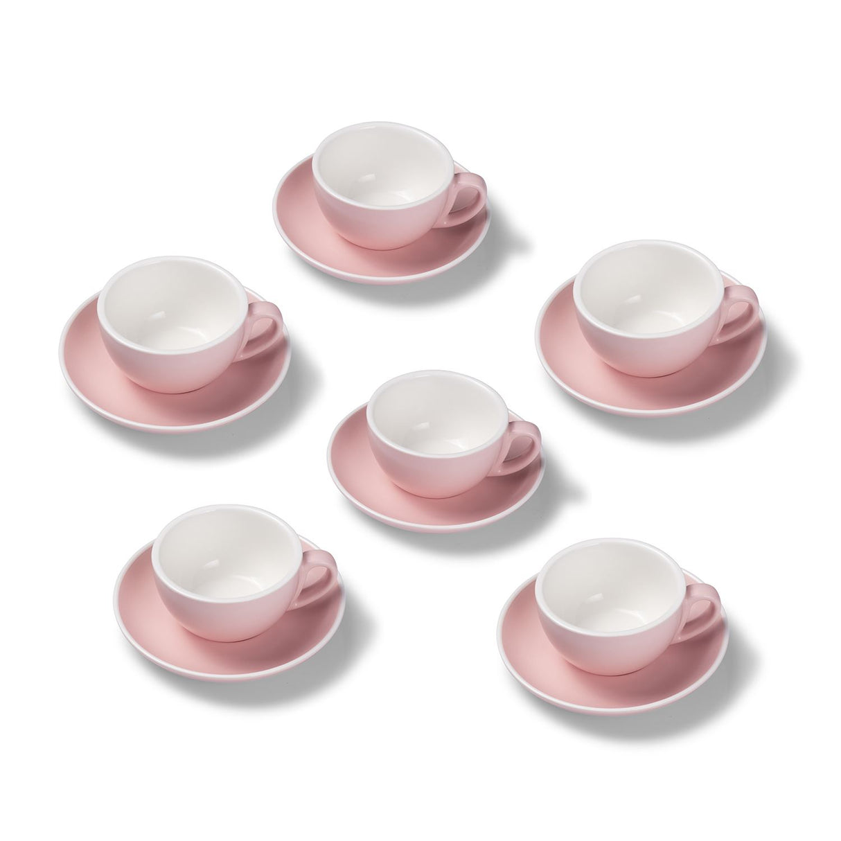 Terra Home 6er Cappuccinotassen-Set, Rosa matt