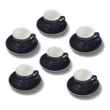 Terra Home 6er Espressotassen-Set, Schwarz matt