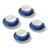 Terra Home 4er Cappuccinotassen-Set, Blau glossy