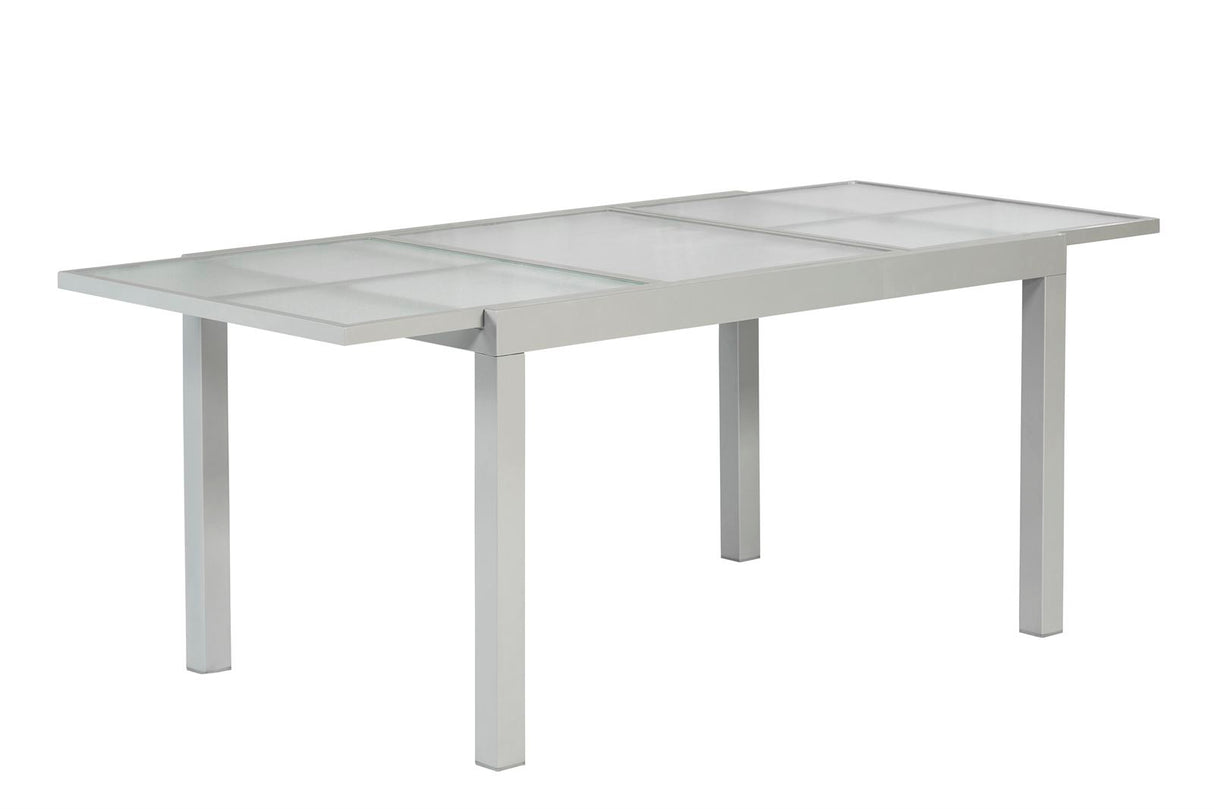 Merxx Gartentisch ausziehbar Aluminium, Glas silber 120 cm x 90 cm x 75 cm