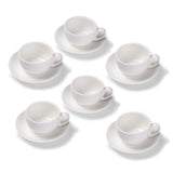 Terra Home 6er Milchkaffeetassen-Set, Weiß matt