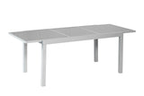 Merxx Gartentisch ausziehbar Aluminium, Glas silber 140 cm x 90 cm x 75 cm
