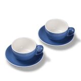 Terra Home 2er Milchkaffeetassen-Set, Blau glossy