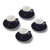 Terra Home 4er Espressotassen-Set, Schwarz glossy