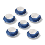 Terra Home 6er Cappuccinotassen-Set, Blau glossy