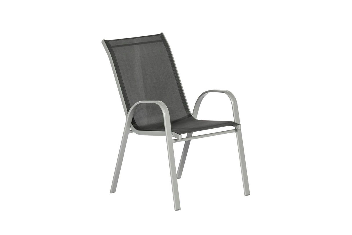 Merxx Gartensessel Sorrento 2er Set Aluminium, Textil silber, anthrazit 77 cm x 56 cm x 95,5 cm