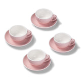 Terra Home 4er Cappuccinotassen-Set, Rosa matt