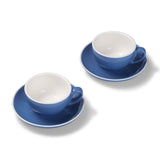 Terra Home 2er Cappuccinotassen-Set, Blau glossy