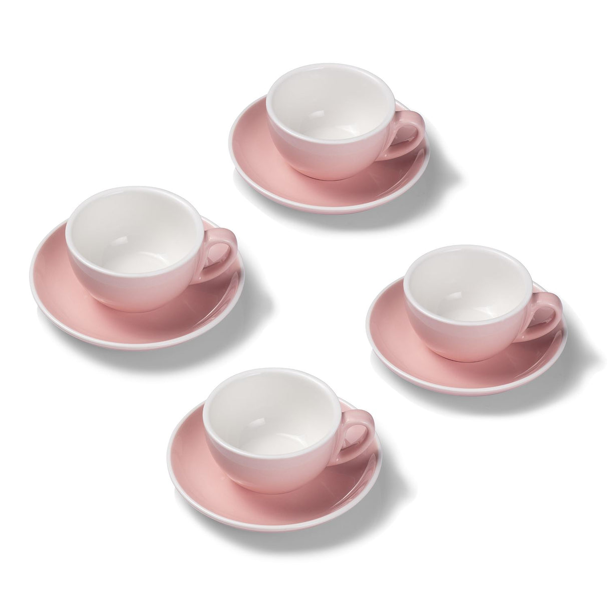 Terra Home 4er Cappuccinotassen-Set, Rosa glossy