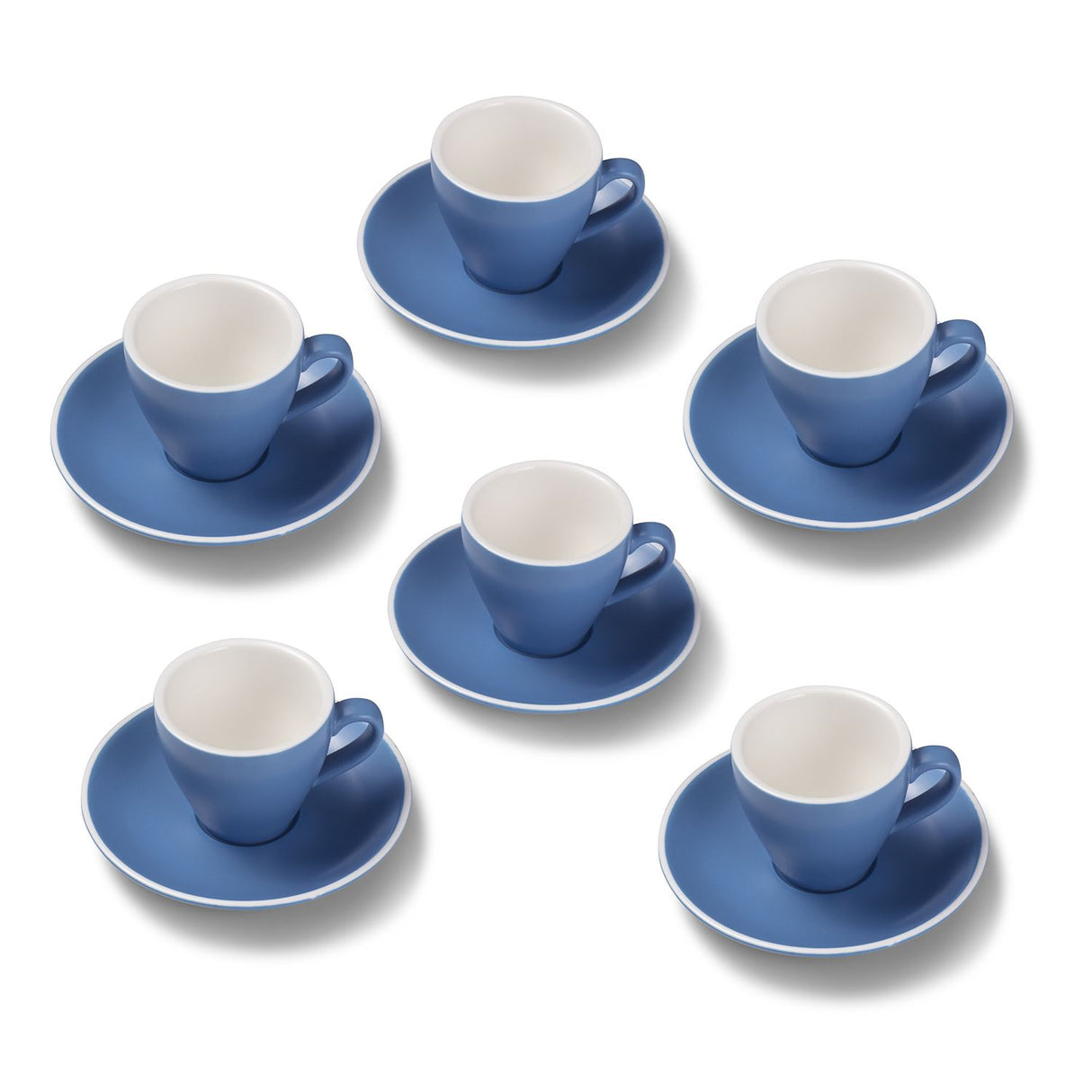 Terra Home 6er Espressotassen-Set, Blau matt