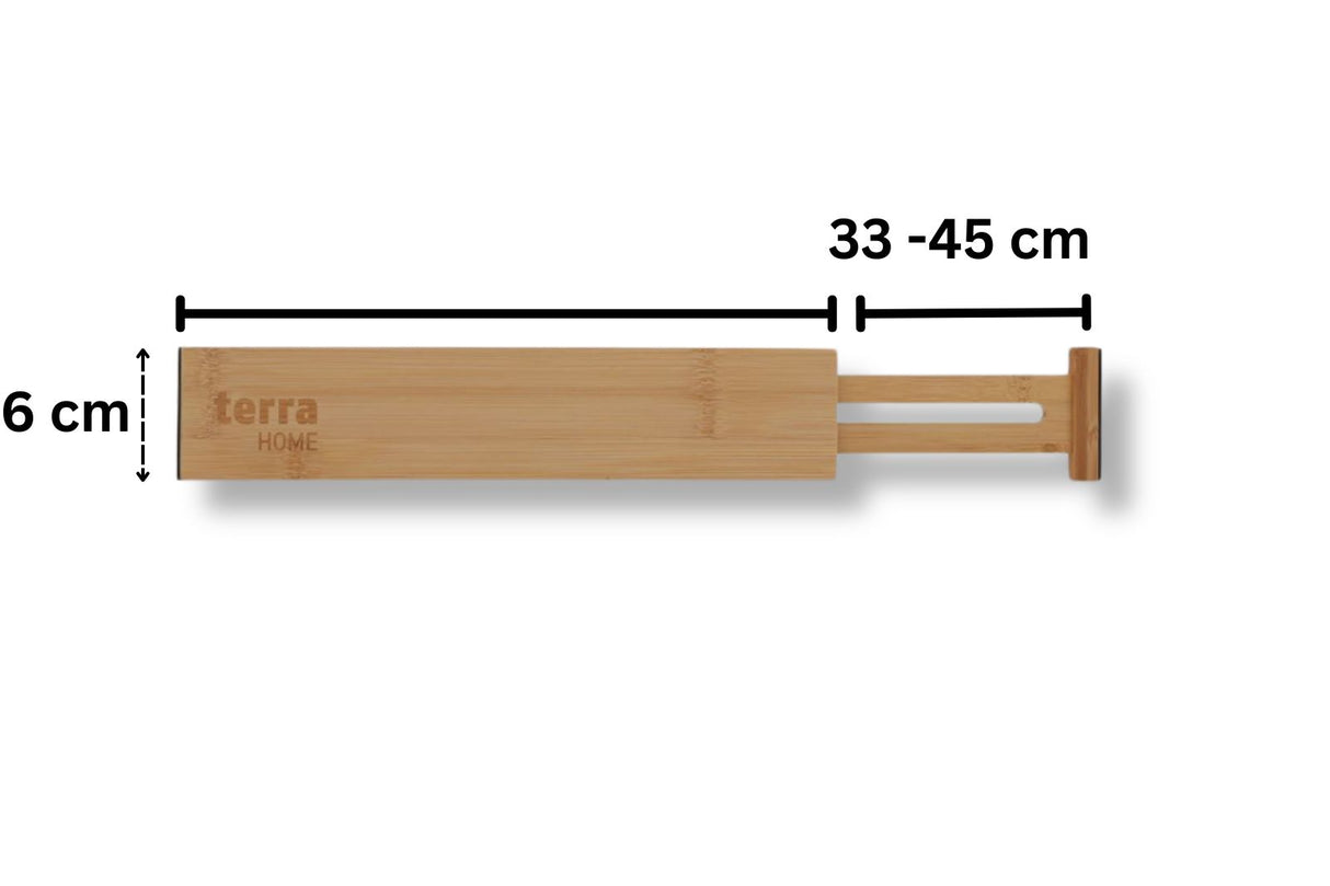 Terra Home Schubladentrenner Ordnungssystem Bambus 4er Pack 33 bis 45 cm Set