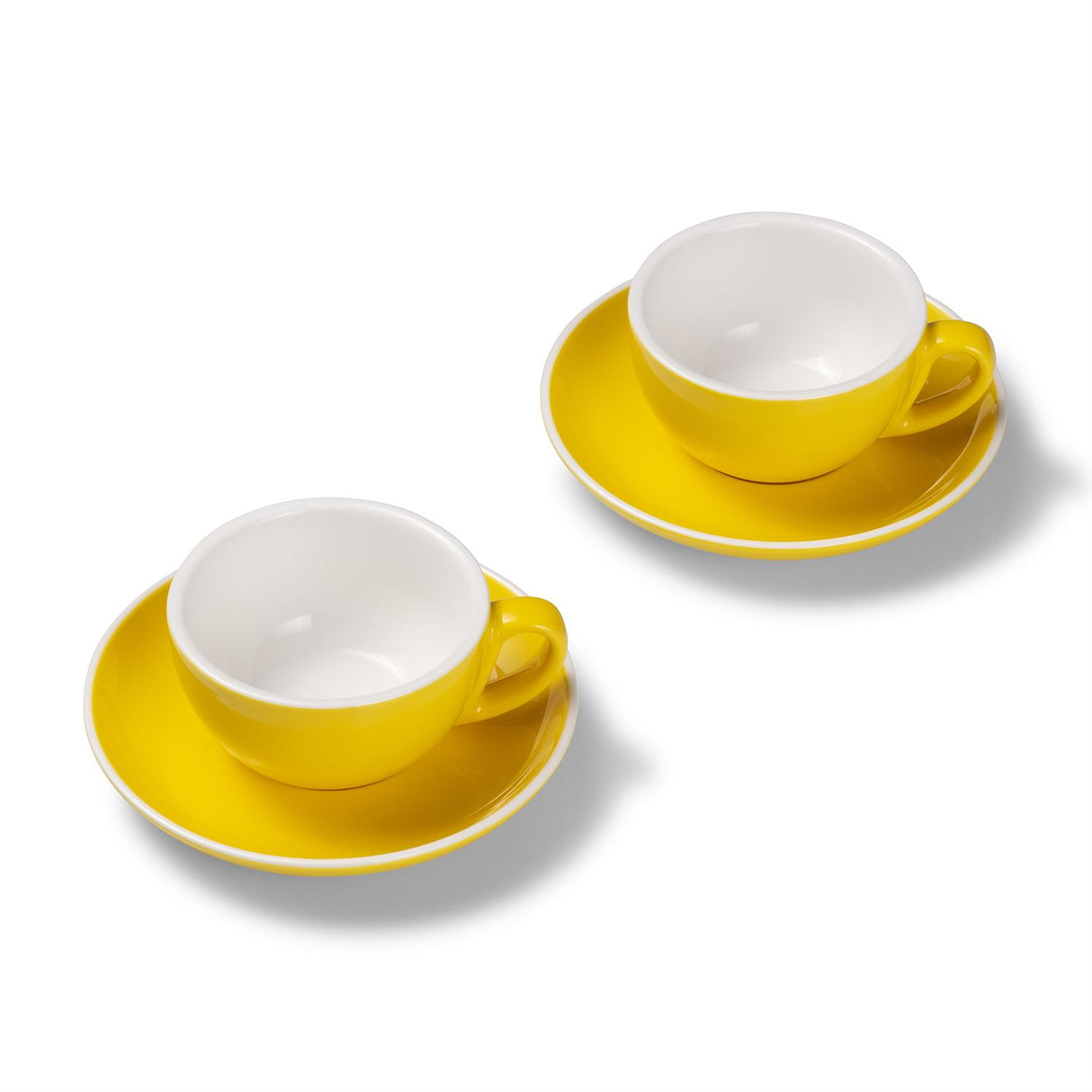 Terra Home 2er Cappuccinotassen-Set, Gelb glossy