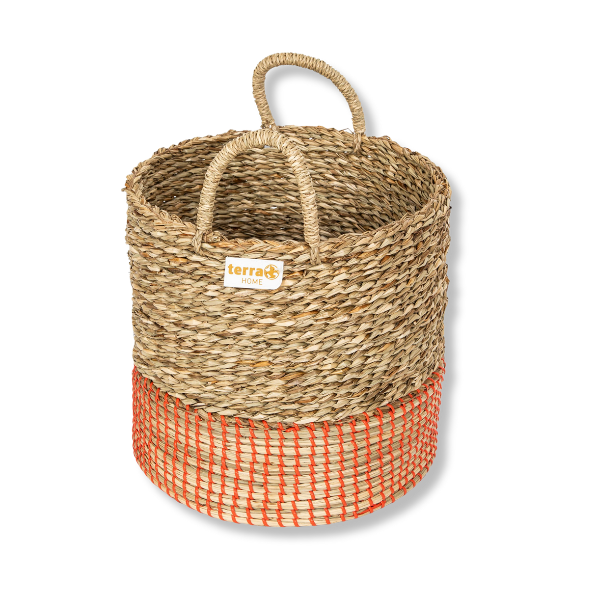 Terra Home Korb Seegras Wasserhyazinthe Ø30 H29 cm rot natur