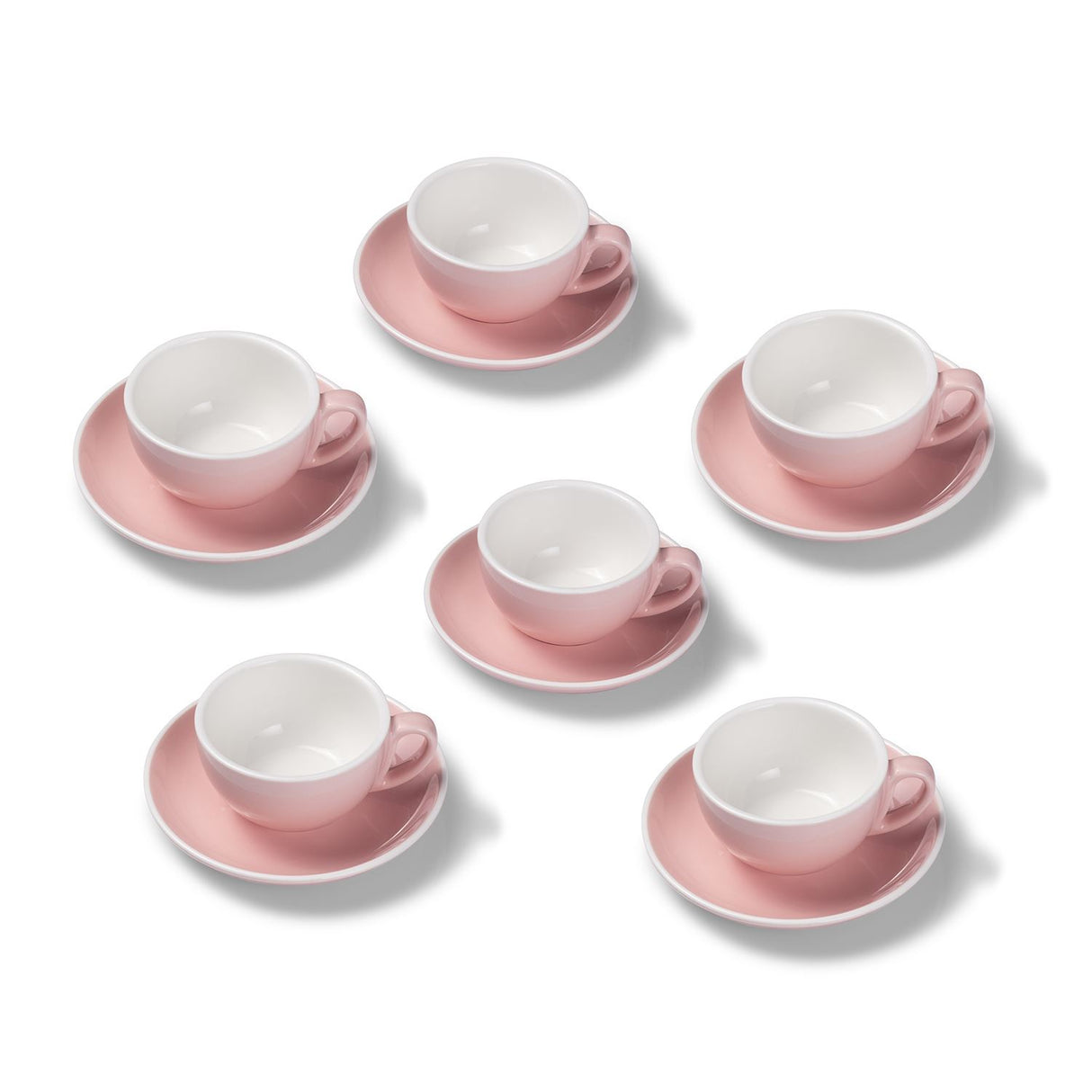 Terra Home 6er Cappuccinotassen-Set, Rosa glossy