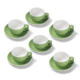 Terra Home 6er Milchkaffeetassen-Set, Grün matt