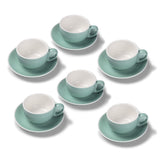 Terra Home 6er Milchkaffeetassen-Set, Türkis glossy