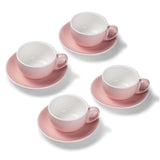 Terra Home 4er Milchkaffeetassen-Set, Rosa glossy