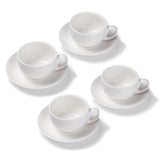 Terra Home 4er Milchkaffeetassen-Set, Weiß matt