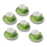 Terra Home 6er Espressotassen-Set, Grün glossy