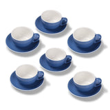 Terra Home 6er Milchkaffeetassen-Set, Blau glossy