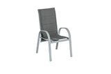 Merxx Gartensessel Amalfi 2er Set Aluminium, Textil silber, anthrazit 71 cm x 59 cm x 107 cm