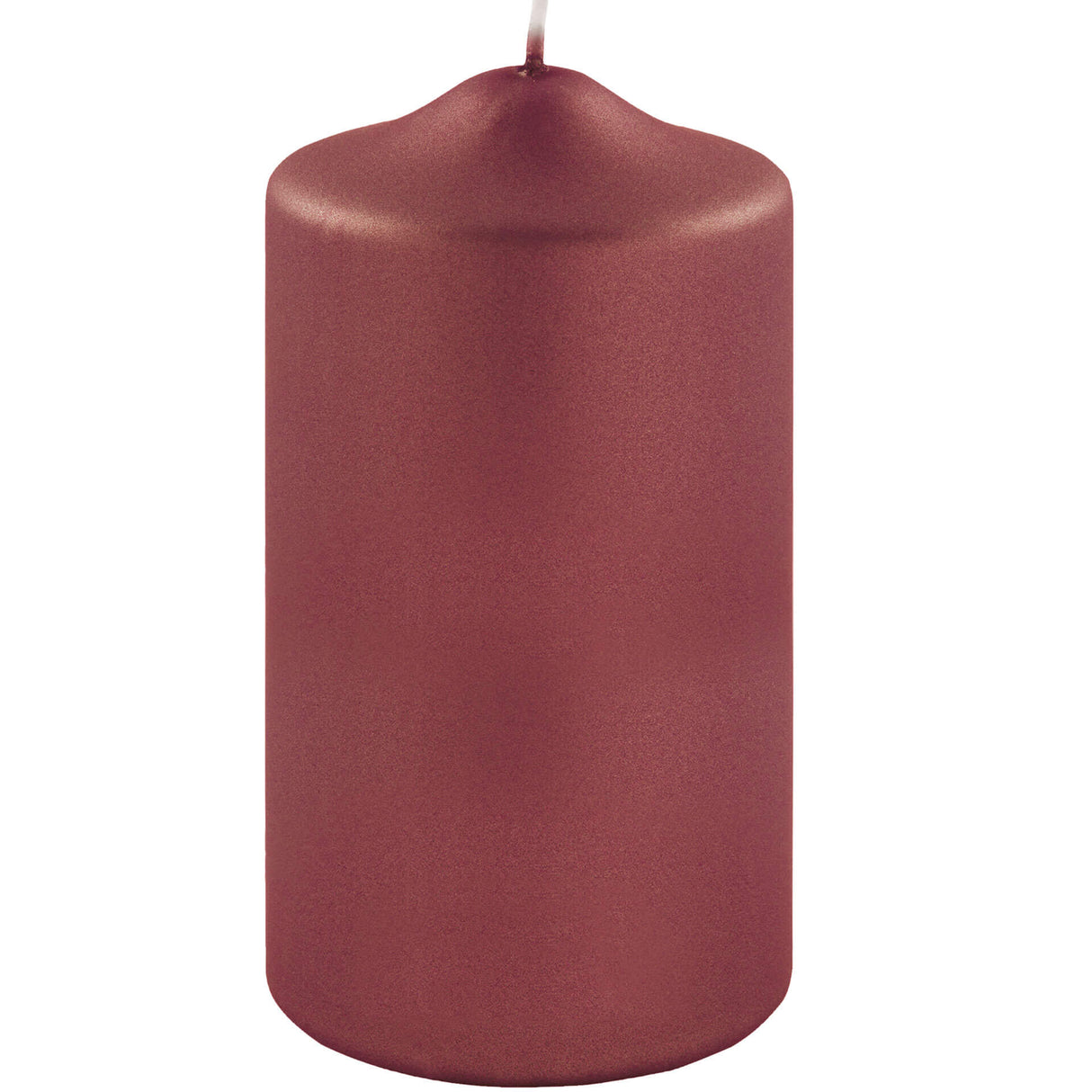 Fink metallic Stumpenkerze Candle dunkelrot Paraffin Höhe 15 cm