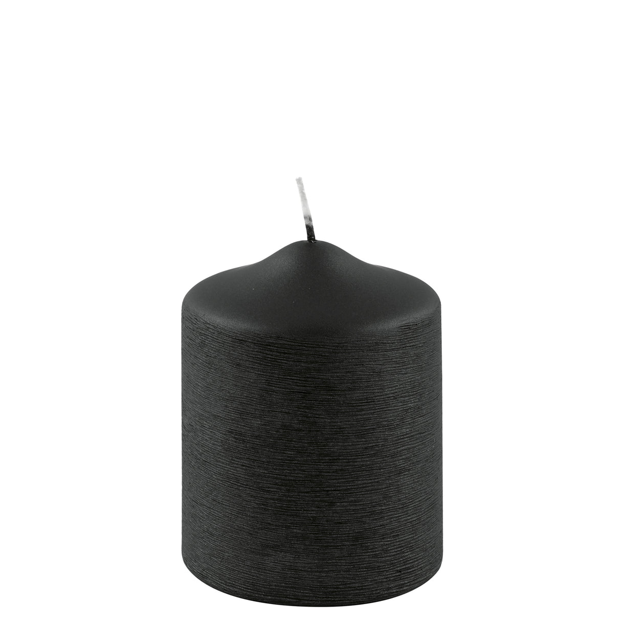 Fink metallic Stumpenkerze Candle schwarz Paraffin Höhe 10 cm