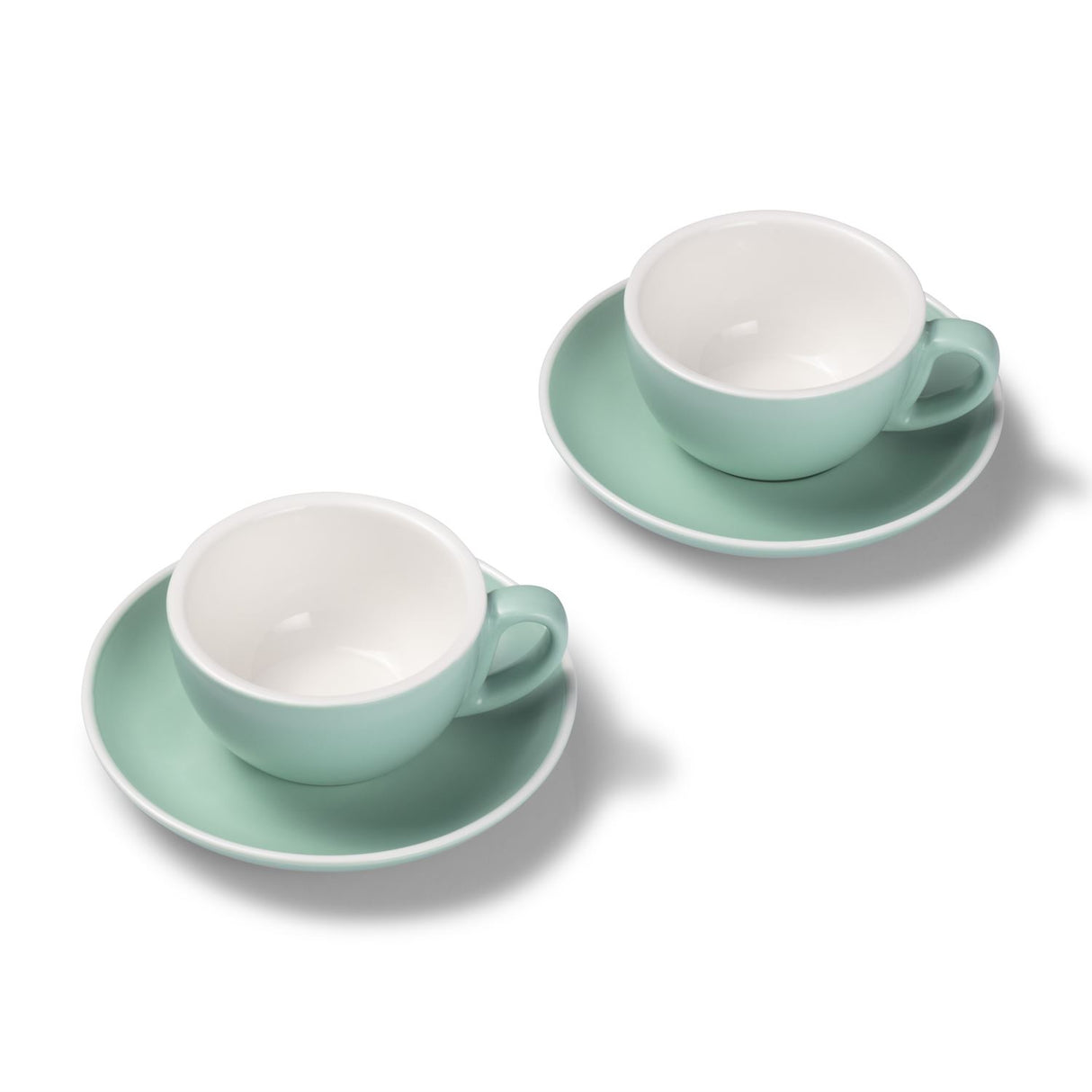 Terra Home 2er Cappuccinotassen-Set, Türkis matt