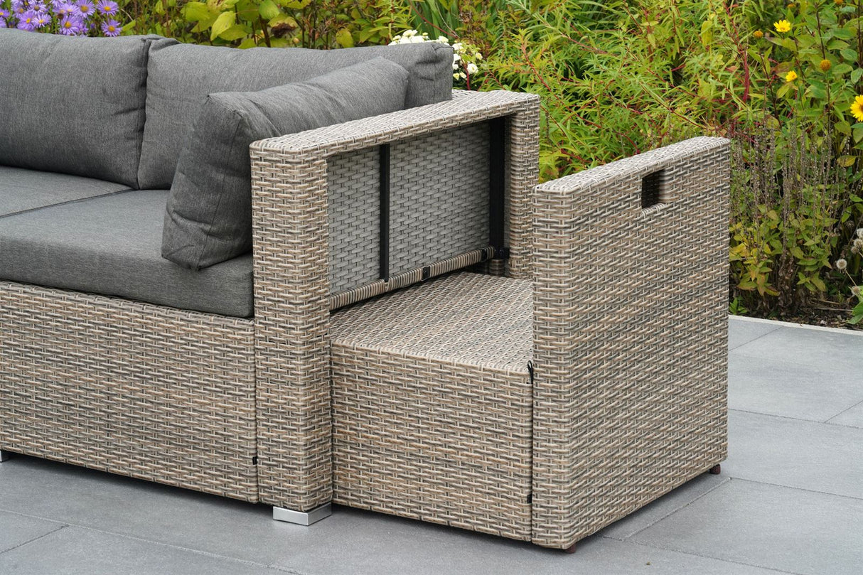 Merxx Gartenlounge Rivello Kombi-Set aus Kunststoffgeflecht - beige