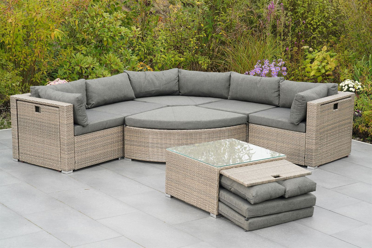 Merxx Gartenlounge Rivello Kombi-Set aus Kunststoffgeflecht - beige