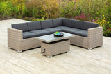 Merxx Gartenlounge Bellante mit Tisch Stahl, Kunststoffgeflecht mudbraun