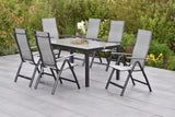 Merxx Gartenmöbelset Carrara Set 7tlg.  Aluminium/Textil graphit/diamantbraun