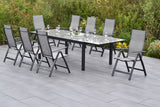 Merxx Gartenmöbelset Carrara Set 9tlg.  Aluminium/Textil graphit/diamantbraun